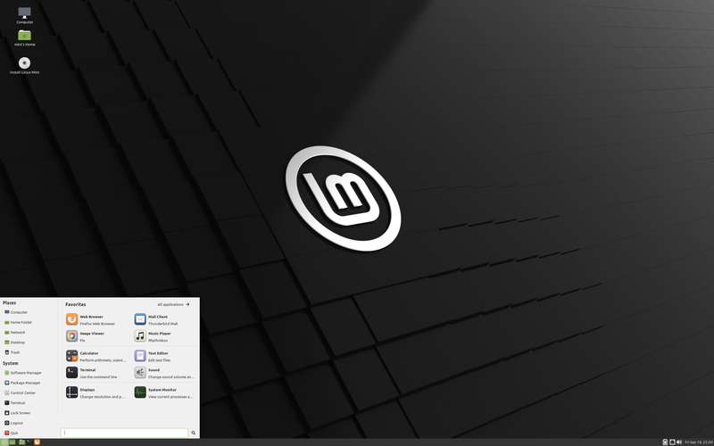 Una captura de pantalla de Linux Mint MATE Distro