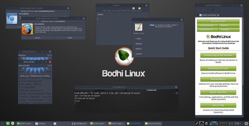 Captura de pantalla de Bodhi Linux Distro