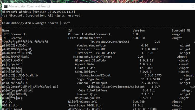 Instalación por Lotes de Varios Software en Windows 11 winget search sort command Instalación por Lotes de Varios Software en Windows 11