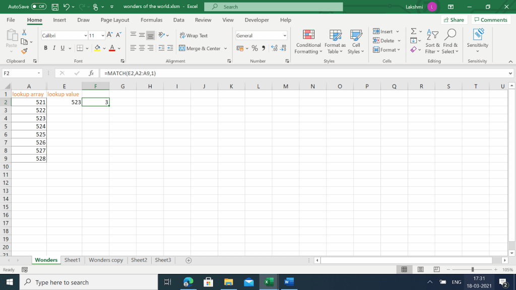 Página 404 Uso de la función Match en VBA y Excel