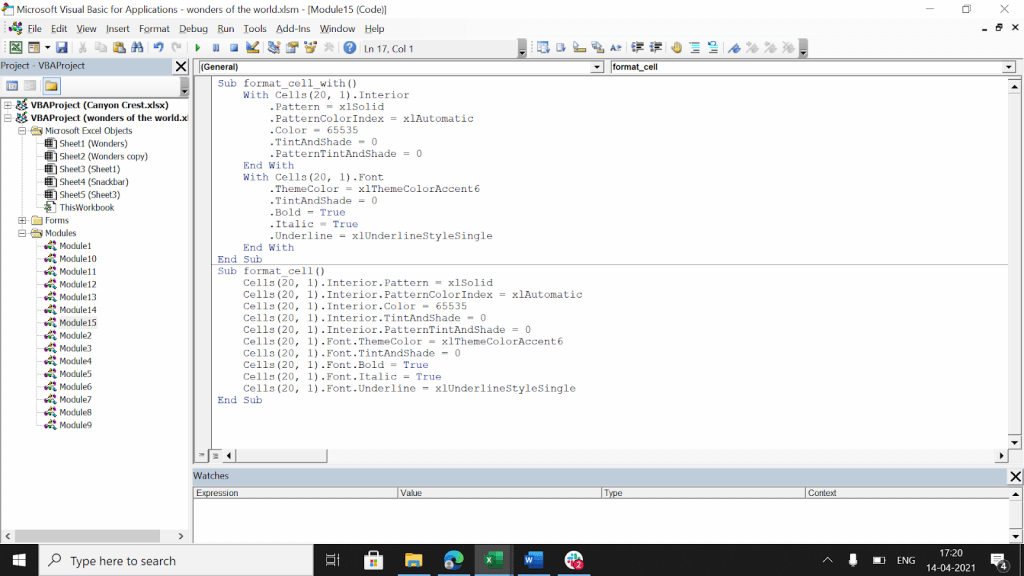 Página 404 Cómo usar la instrucción With en VBA