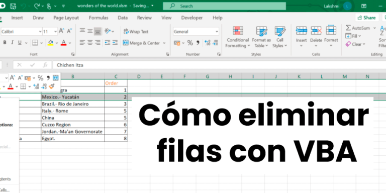 Cómo eliminar filas con VBA