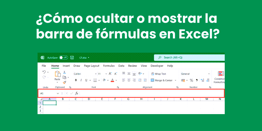 Cómo ocultar o mostrar la barra de fórmulas en Excel