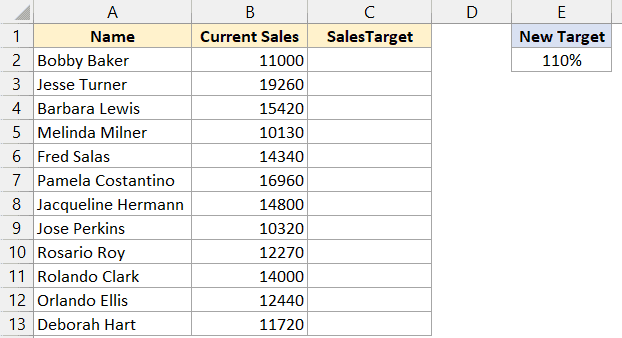 Multiplique una columna por un número en Excel (2 formas fáciles)