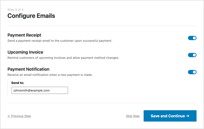 Agregue Klarna Payments a WordPress (2 formas fáciles) Configura tus correos electrónicos de WP Simple Pay