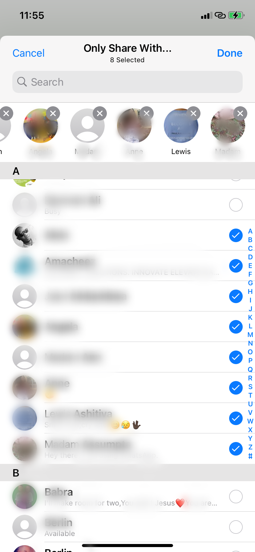 Selecciona con quién compartir tus estados de WhatsApp