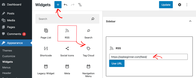 Cómo mostrar una fuente RSS en su blog de WordPress El widget RSS de WordPress