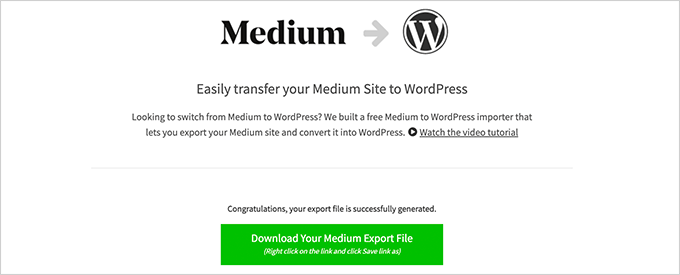 Cómo incrustar publicaciones de blog medianas en WordPress Descargue su archivo de importación compatible con WordPress