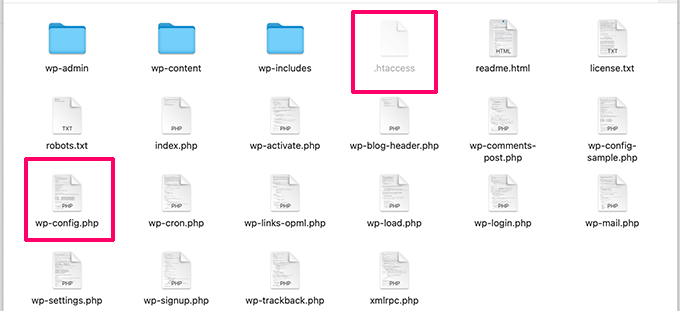 Archivos de configuración de WordPress