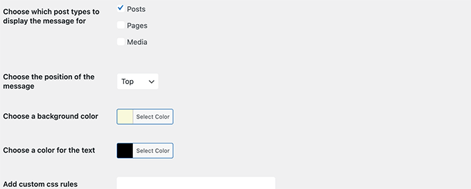 Configuración avanzada para mensajes obsoletos