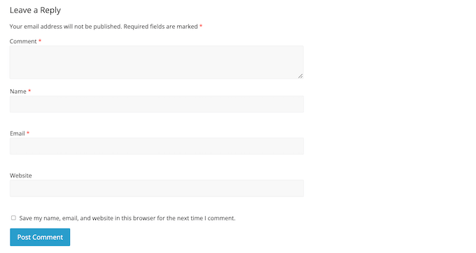 Cómo agregar campos personalizados al formulario de comentarios en WordPress El formulario estándar de comentarios de WordPress