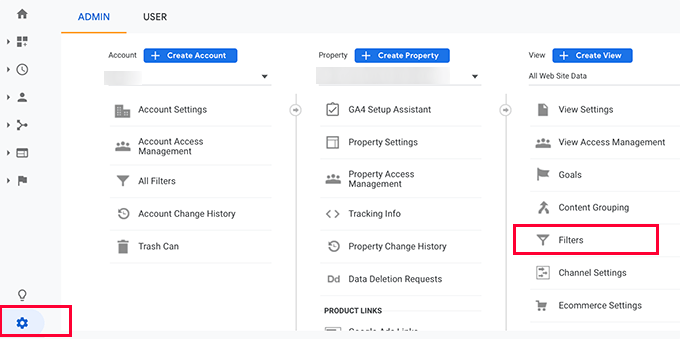 Crear un filtro en Google Analytics
