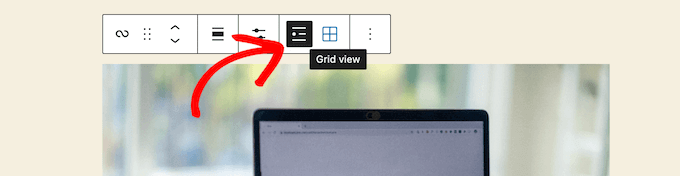 Haga clic en la opción de vista de cuadrícula