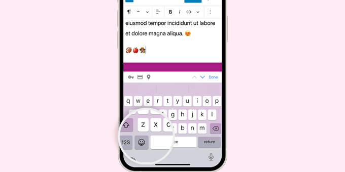 Botón de emojis en iOS Botón de emojis en iOS