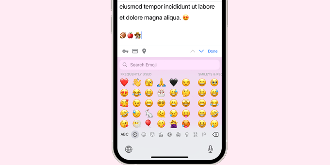 Teclado de emojis de iOS Teclado de emojis de iOS