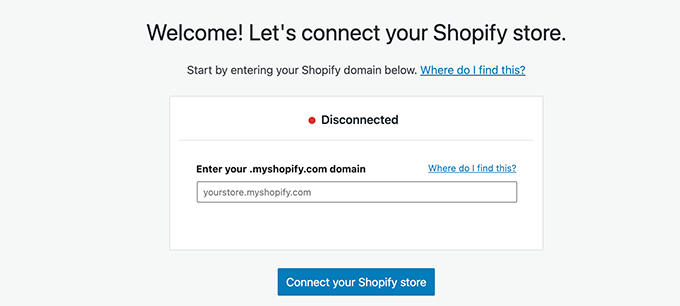 La URL de tu tienda Shopify