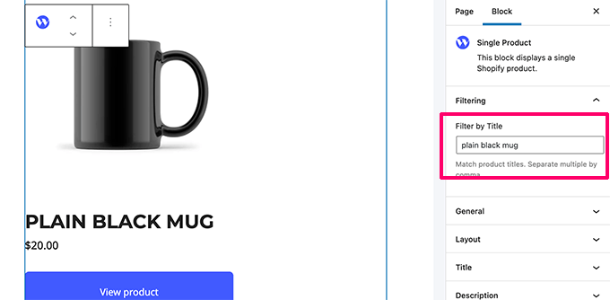 Un bloque de productos