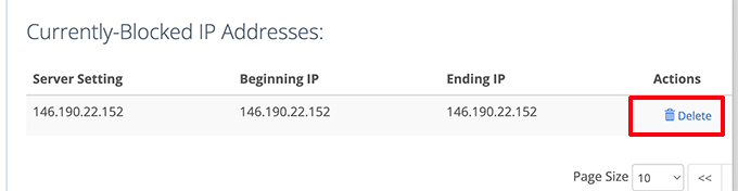 Desbloquear direcciones IP