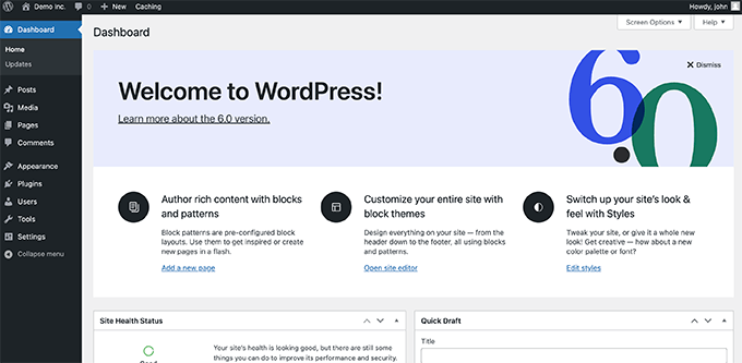 Tablero de WordPress