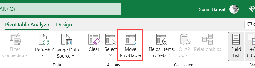 Mover la tabla dinámica a otra hoja de trabajo o libro de trabajo Excel (pasos sencillos) Haga clic en la opción Mover tabla dinámica