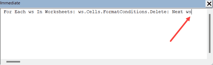 Coloque el cursor al final de la línea de código