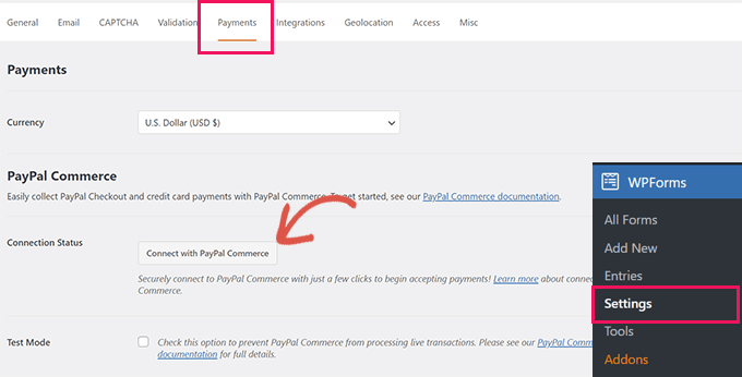 Conéctese a PayPal Comercio