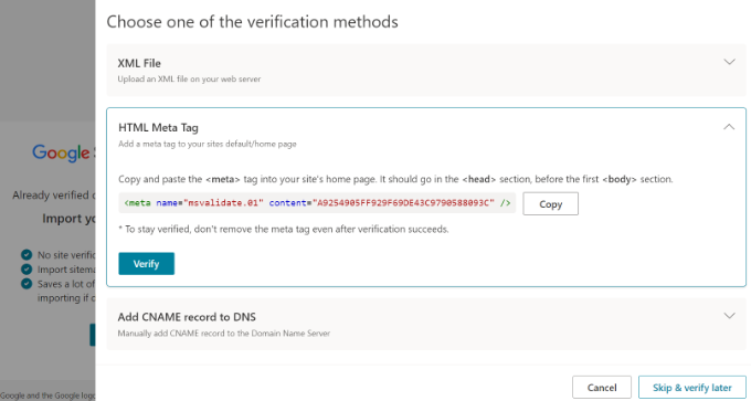 Cómo agregar su sitio web a Bing Webmaster Tools Diferentes métodos para verificar tu sitio