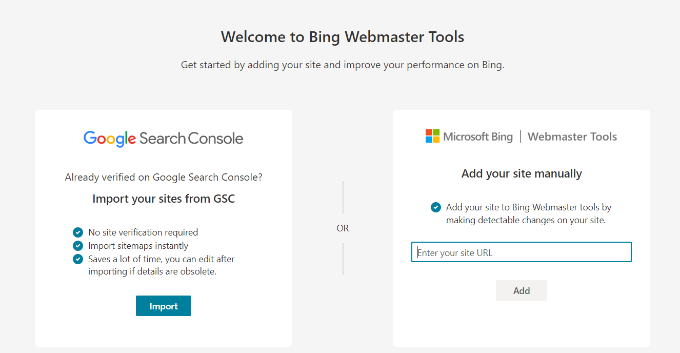 Cómo agregar su sitio web a Bing Webmaster Tools Agrega tu sitio web manualmente