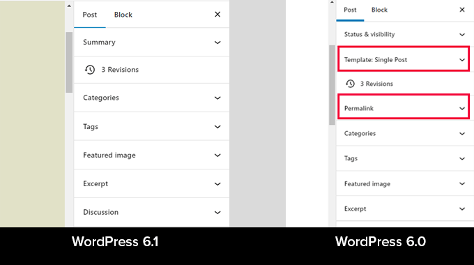 Lo que viene en WordPress 6.1 (características y capturas de pantalla) Faltan paneles en WordPress 6.1
