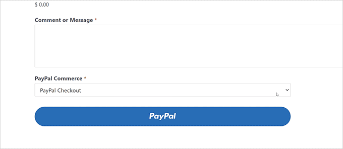 Formularios de WP de comercio de PayPal