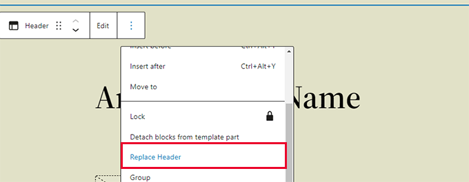 Lo que viene en WordPress 6.1 (características y capturas de pantalla) Reemplazar parte de la plantilla