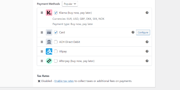 Agregue Klarna Payments a WordPress (2 formas fáciles) Seleccione el método de pago de Klarna