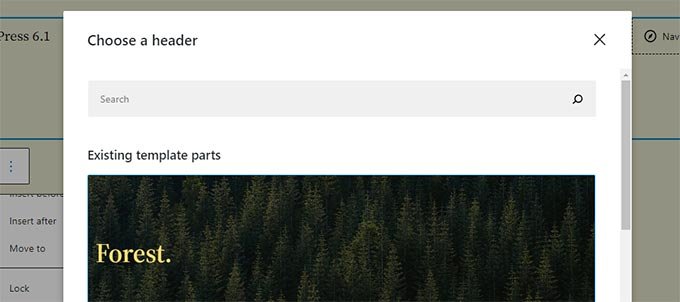 Lo que viene en WordPress 6.1 (características y capturas de pantalla) Seleccione una parte de la plantilla