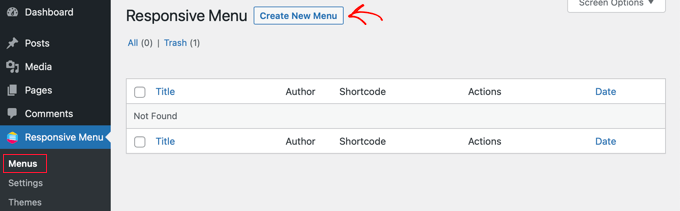 Agregar un menú de panel deslizante en temas de WordPress Crear un nuevo menú receptivo