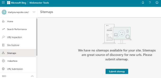 Cómo agregar su sitio web a Bing Webmaster Tools Enviar mapa del sitio en Bing