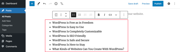 Cómo crear una tabla de contenido en publicaciones y páginas de WordPress Necesitas escribir una lista de encabezados