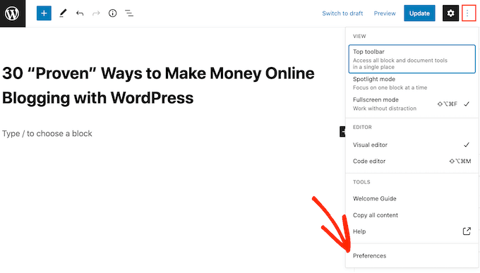 Habilite la configuración del fragmento de WordPress