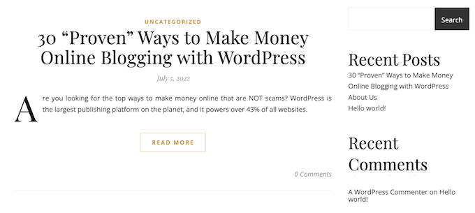 El bloque Más de WordPress