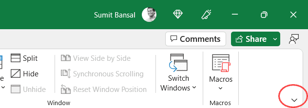 ¿Cómo mostrar u ocultar la cinta en Excel? (con atajos) Haga clic en el icono de opciones de visualización en la cinta