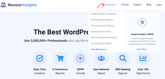 Crear una página secundaria en WordPress El sitio web de MonsterInsights