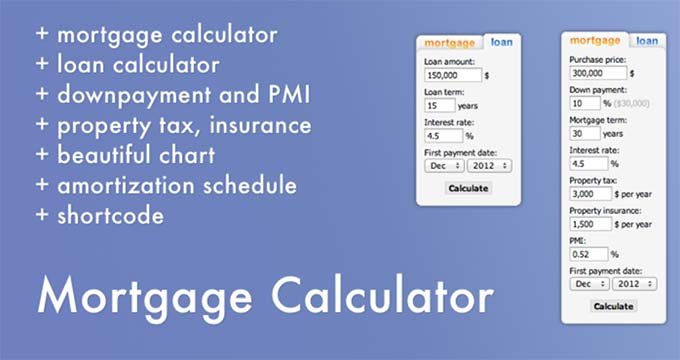 Los 12 mejores complementos de calculadora para su sitio de WordPress Cálculo de hipoteca
