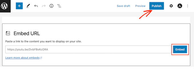 Incrustar un video de YouTube en su sitio web de WordPress