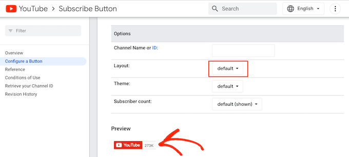 Un botón de suscripción de YouTube