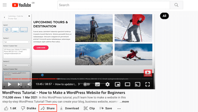 Incrustar un video de YouTube en su sitio web de WordPress