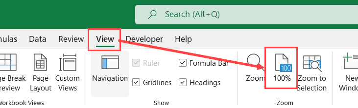 Acercar y alejar en Excel (accesos directos) Zoom al 100%