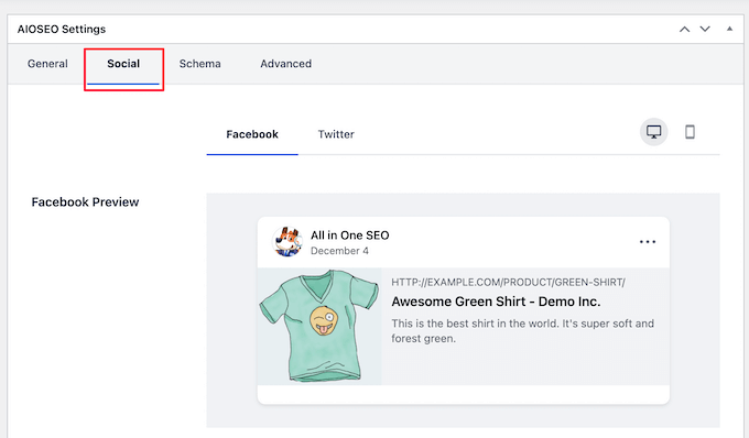 aioseo product social sharing Cómo agregar el botón Me gusta de Facebook en WordPress (ACTUALIZADO)