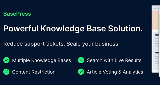 Los 9 mejores complementos de la base de conocimientos para WordPress (comparados) BasePress
