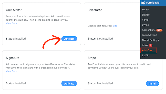 Cómo crear fácilmente un cuestionario en WordPress Instalación del complemento Quiz Maker