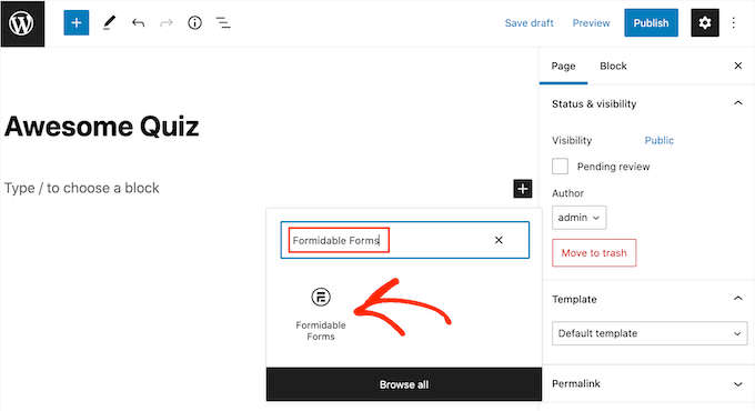 Cómo crear fácilmente un cuestionario en WordPress El bloque Formas Formidables