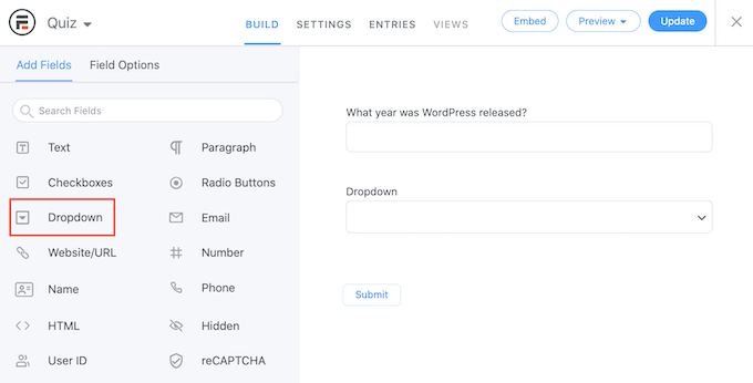 Cómo crear fácilmente un cuestionario en WordPress Crear una pregunta de opción múltiple